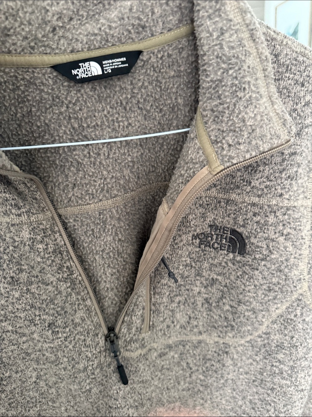 The North Face Men's Tan/Brown Sherpa Zip-Up Fleece Pullover